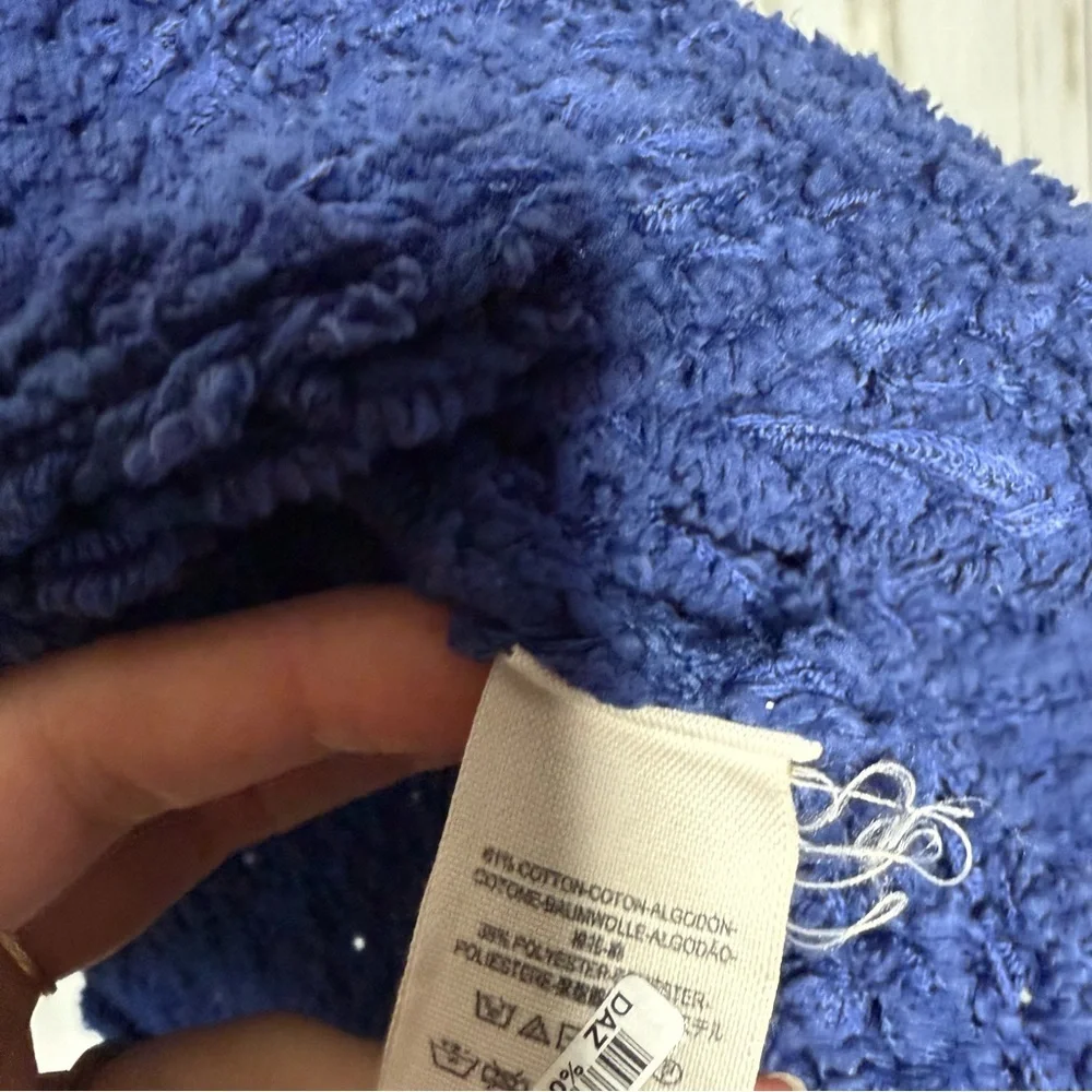 Free People Chunky Blue V-Neck Sweater